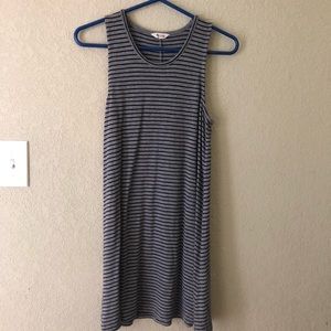 Madewell highpoint tank dress in stripe, gray, M